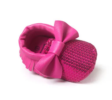 Handmade Soft Bottom Fashion Tassels Baby Moccasin Newborn Babies Shoes 14-colors PU leather Prewalkers Boots