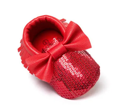 Handmade Soft Bottom Fashion Tassels Baby Moccasin Newborn Babies Shoes 14-colors PU leather Prewalkers Boots