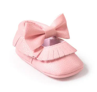 Handmade Soft Bottom Fashion Tassels Baby Moccasin Newborn Babies Shoes 14-colors PU leather Prewalkers Boots