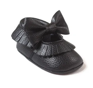 Handmade Soft Bottom Fashion Tassels Baby Moccasin Newborn Babies Shoes 14-colors PU leather Prewalkers Boots