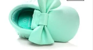 Handmade Soft Bottom Fashion Tassels Baby Moccasin Newborn Babies Shoes 14-colors PU leather Prewalkers Boots