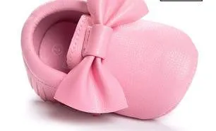 Handmade Soft Bottom Fashion Tassels Baby Moccasin Newborn Babies Shoes 14-colors PU leather Prewalkers Boots