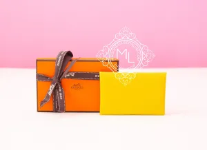 Hermes Lime Chevre Mysore Calvi Card Case Holder