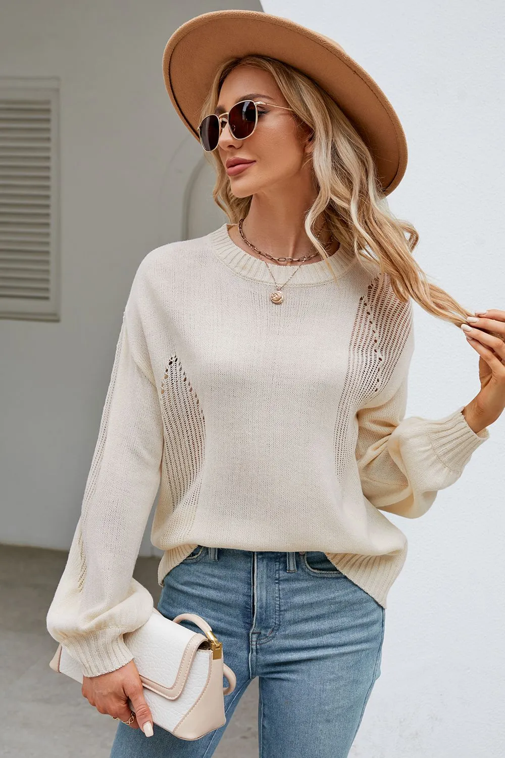 Hidden Cove Knit Sweater- 4 Colors (Green, White, Black, Cream)