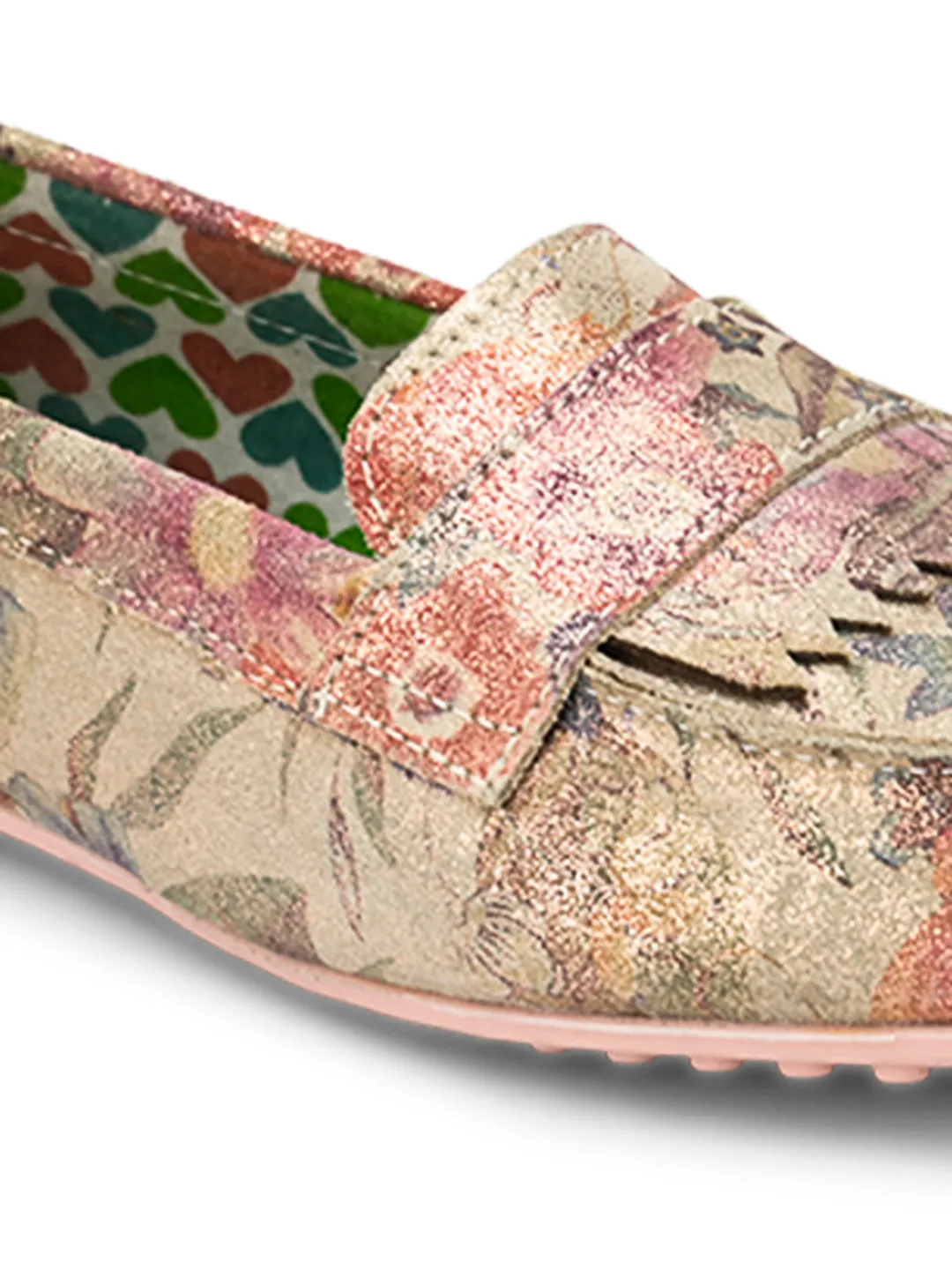 Hydes N Hues Gold Foil Moccasins For Women