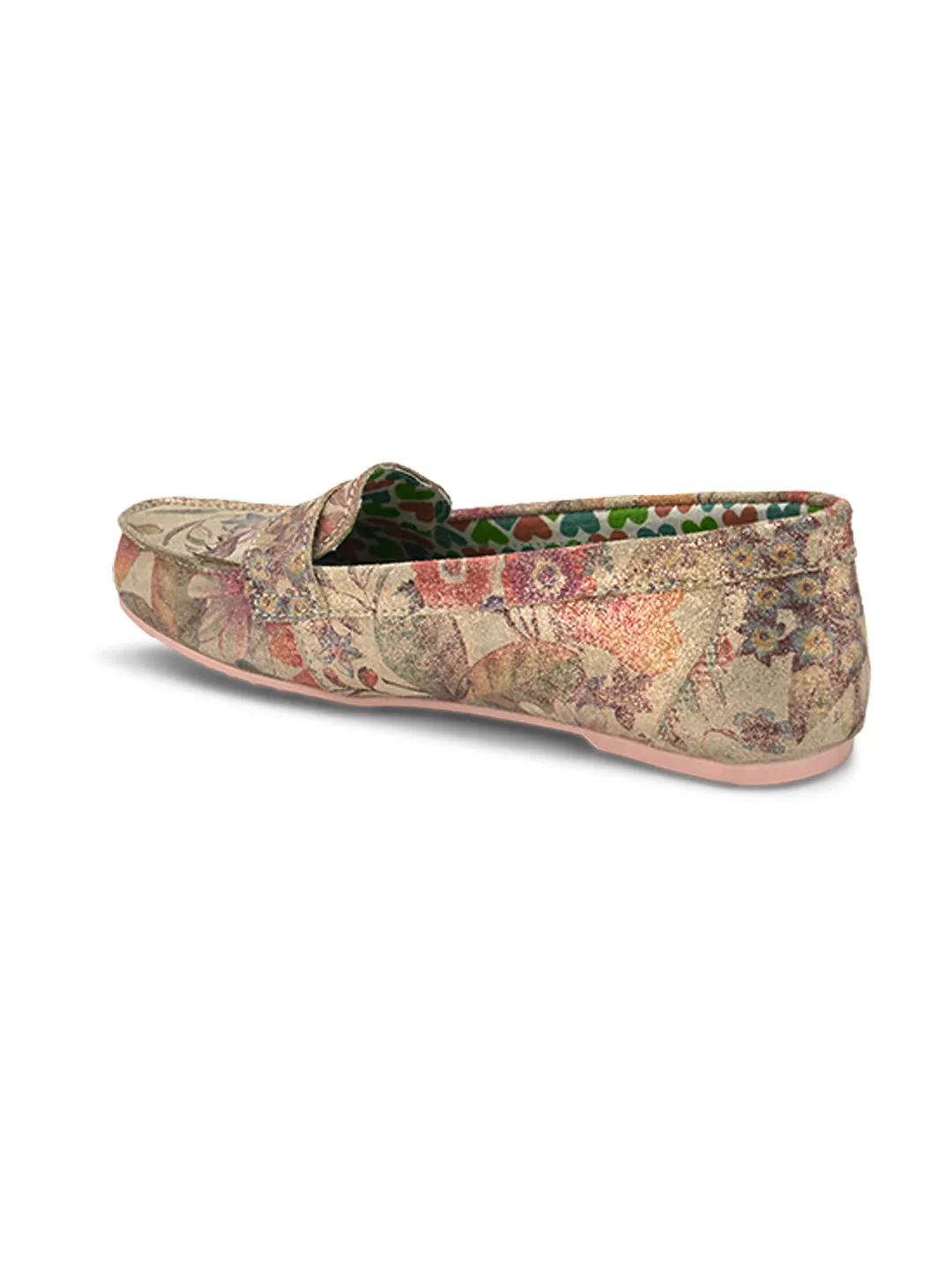 Hydes N Hues Gold Foil Moccasins For Women