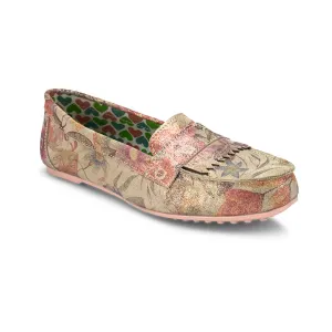 Hydes N Hues Gold Foil Moccasins For Women