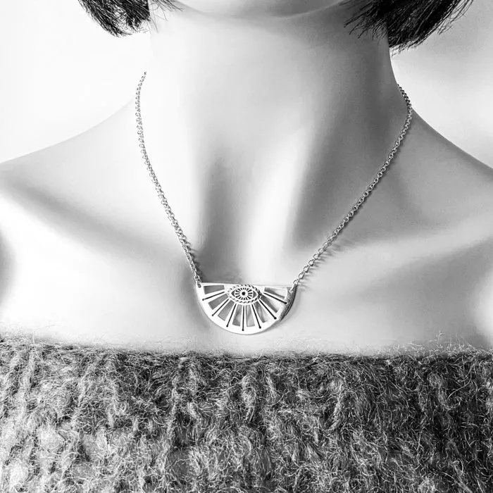 I Spy Knitting In My Eye Sterling Silver Necklace
