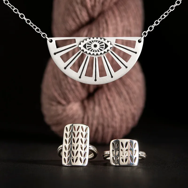 I Spy Knitting In My Eye Sterling Silver Necklace