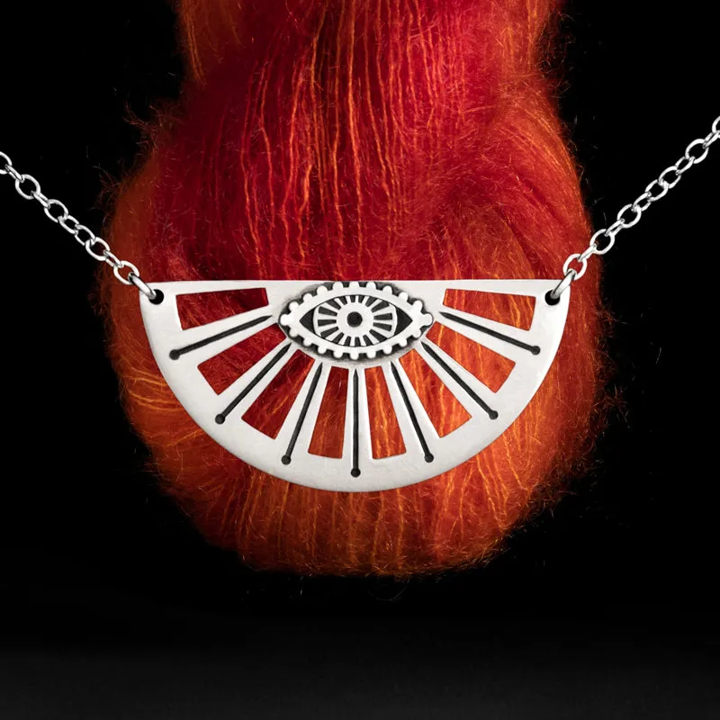 I Spy Knitting In My Eye Sterling Silver Necklace