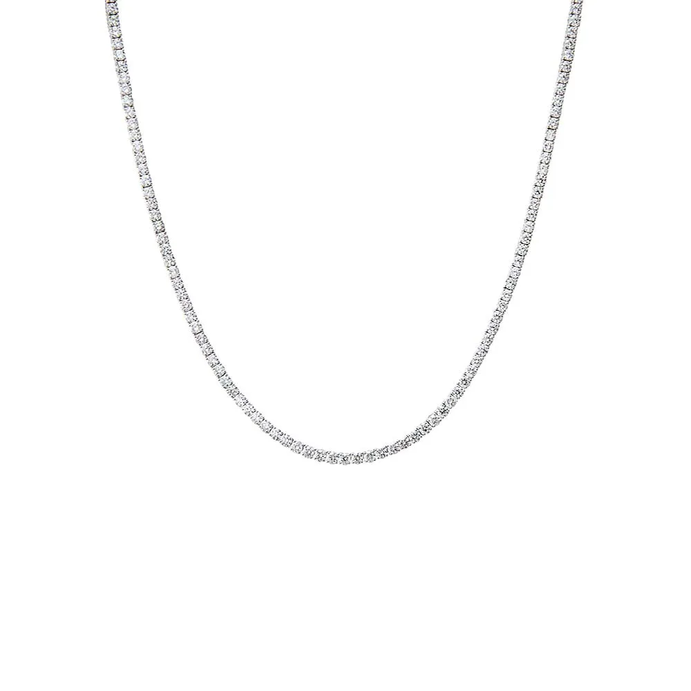 Lab Grown Diamond Four Prong Tennis Necklace 14K