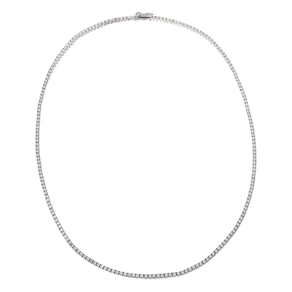 Lab Grown Diamond Four Prong Tennis Necklace 14K
