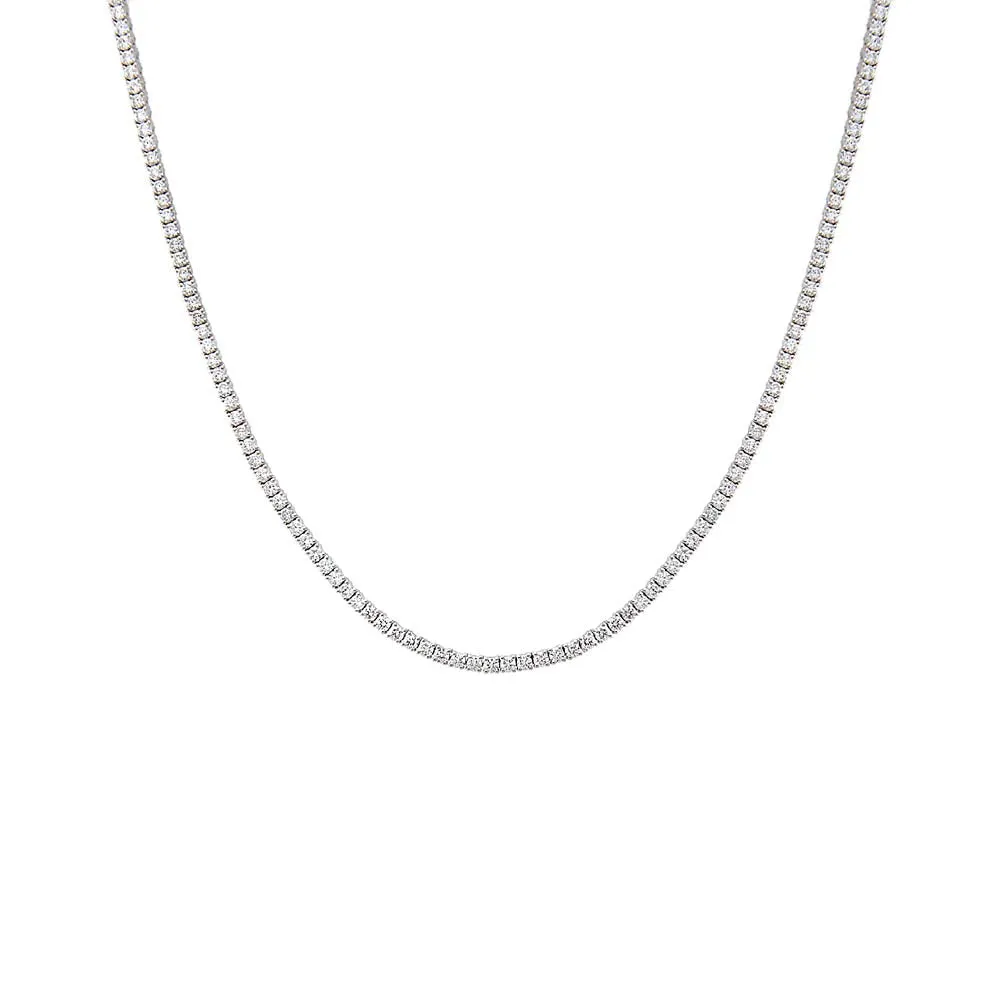Lab Grown Diamond Four Prong Tennis Necklace 14K