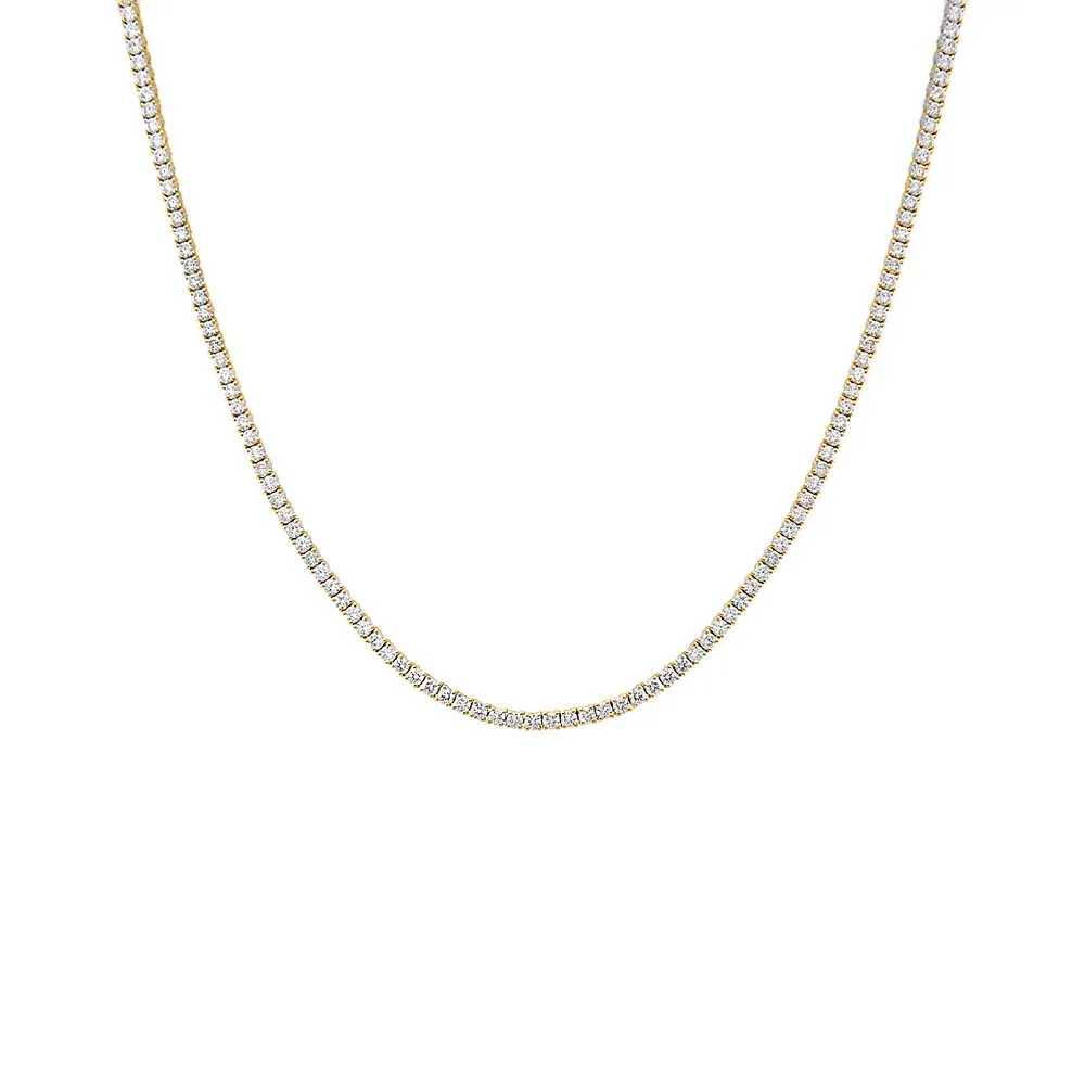 Lab Grown Diamond Four Prong Tennis Necklace 14K