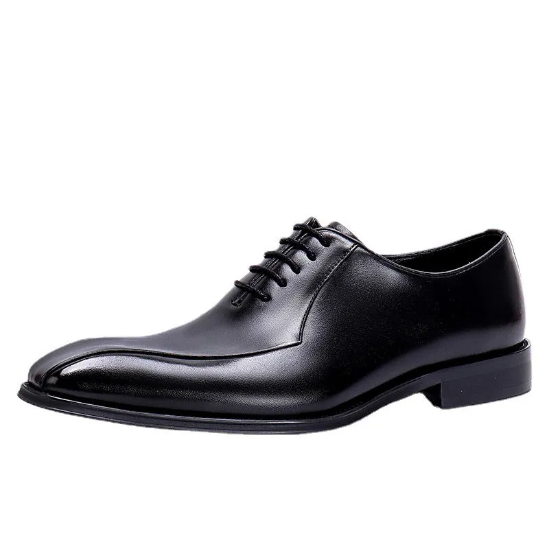 Leather Shoes Men's Genuine Leather Formal Men's Shoes Square Toe Oxford Shoes British Business Handmade Shoes89256