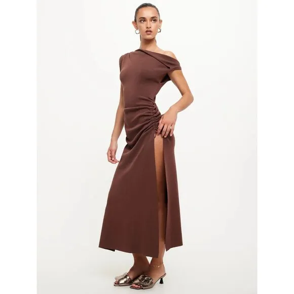 Lioness Original Sin Midi Dress in Chocolate XSmall New Womens Knit