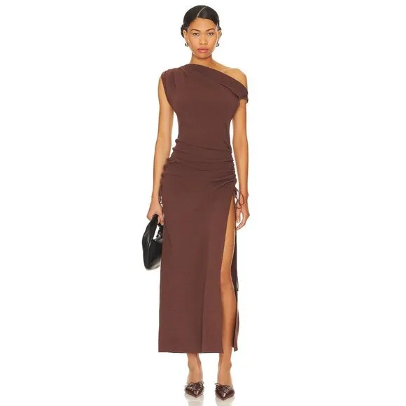 Lioness Original Sin Midi Dress in Chocolate XSmall New Womens Knit