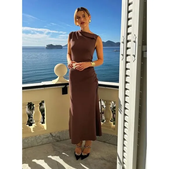 Lioness Original Sin Midi Dress in Chocolate XSmall New Womens Knit