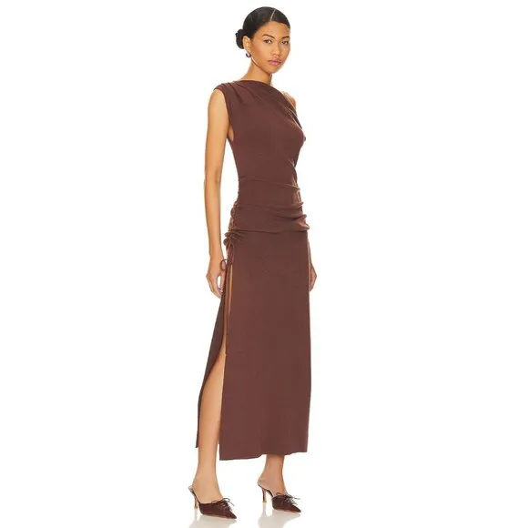 Lioness Original Sin Midi Dress in Chocolate XSmall New Womens Knit