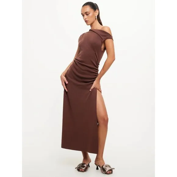 Lioness Original Sin Midi Dress in Chocolate XSmall New Womens Knit