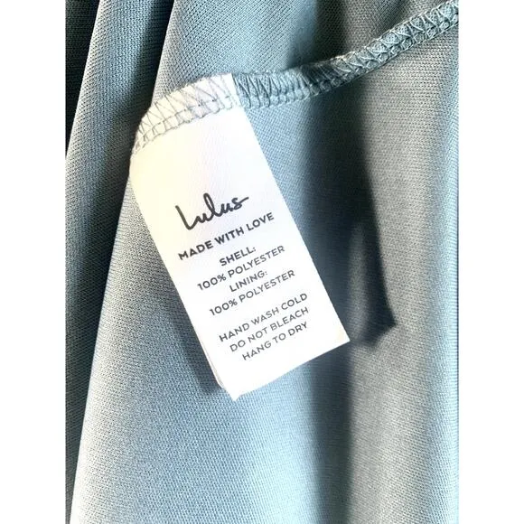Lulu's Truly For You Slate Blue Backless Maxi Dress M NWT