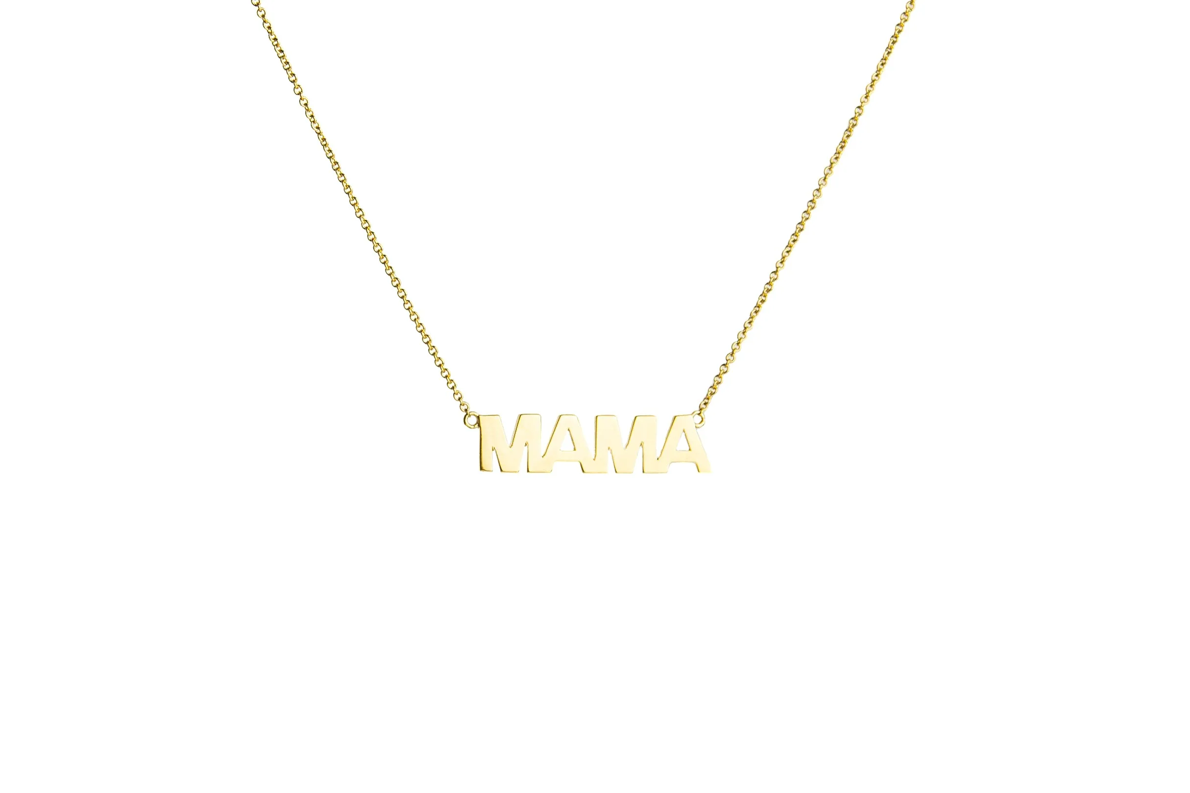 Mama Uppercase Block Necklace