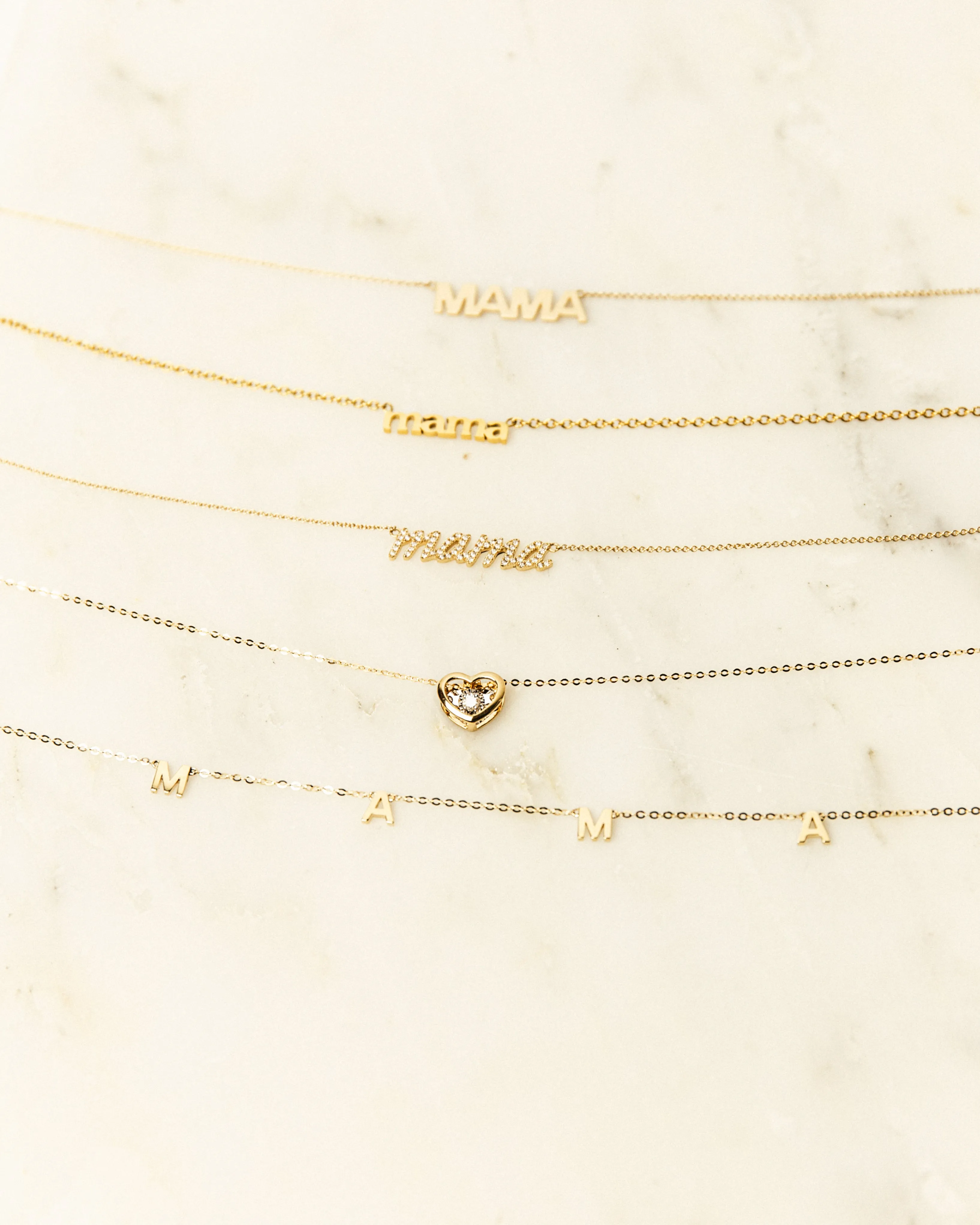 Mama Uppercase Block Necklace