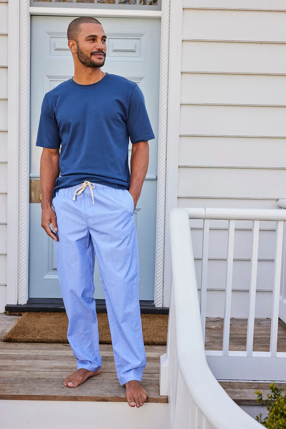 Men's Poplin Sleep Pant in Oxford Blue