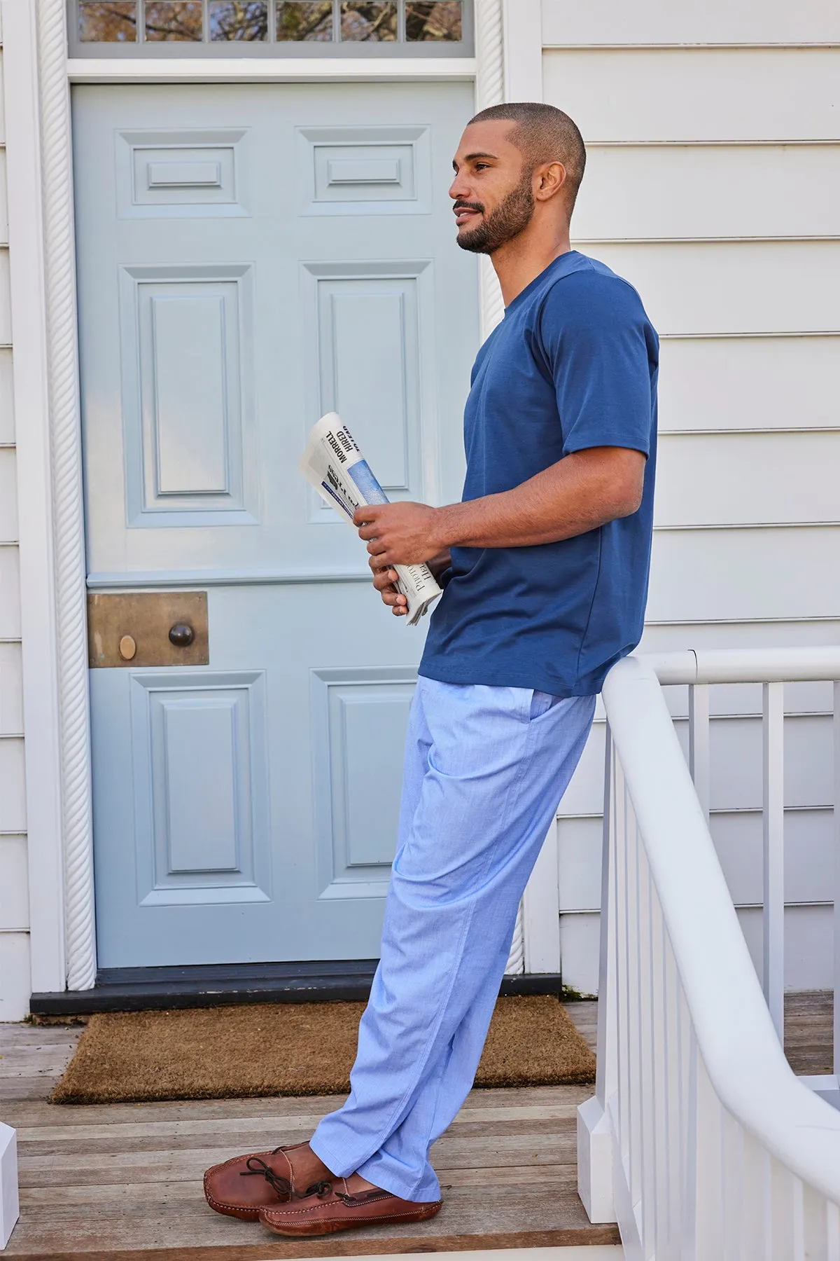 Men's Poplin Sleep Pant in Oxford Blue
