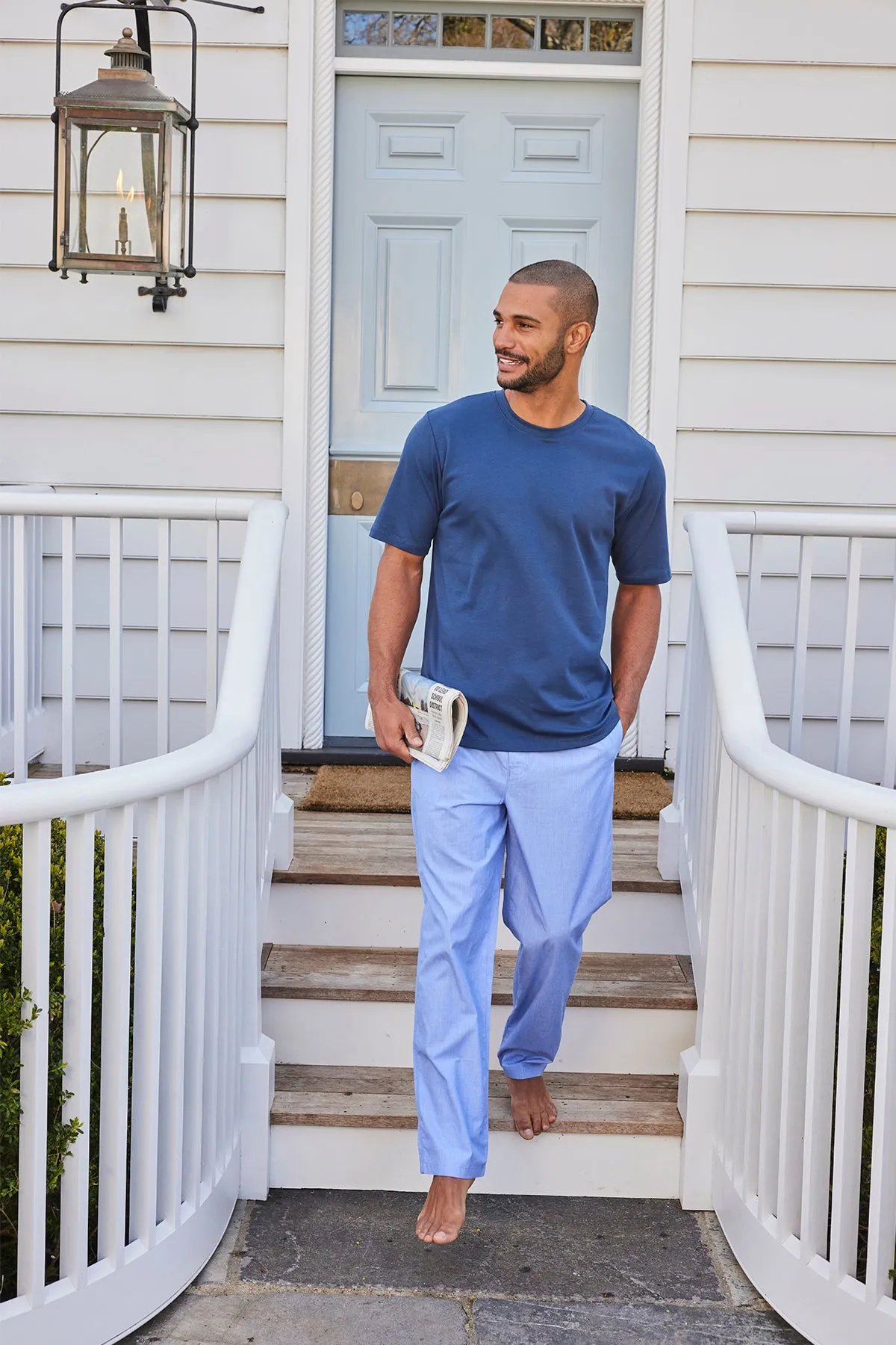 Men's Poplin Sleep Pant in Oxford Blue