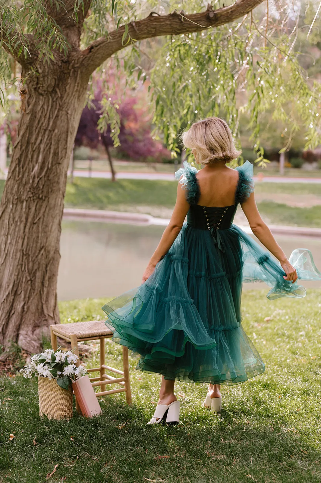 Mia Dress - Forest Green