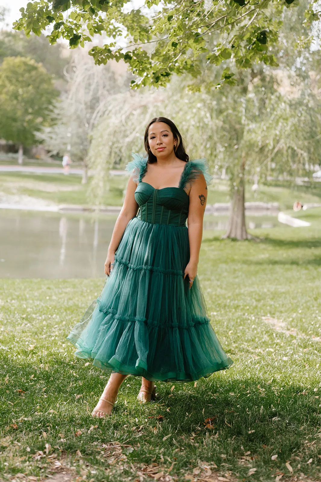 Mia Dress - Forest Green