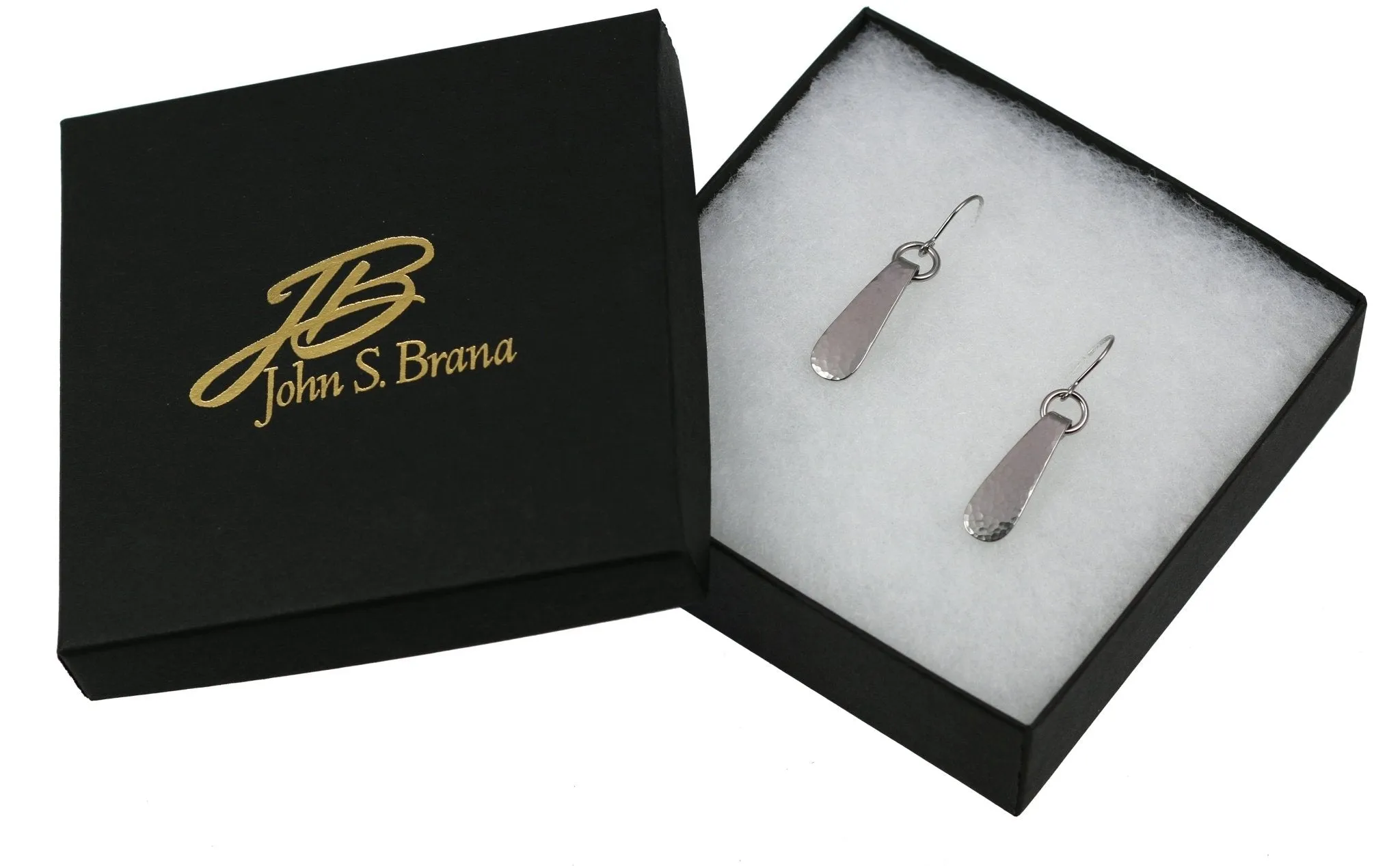 Mini Hammered Stainless Steel Drop Earrings