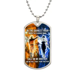 Naruto - Call On me Brother - Uzumaki Naruto  - Uchiha Sasuke  - Military Ball Chain - Luxury Dog Tag