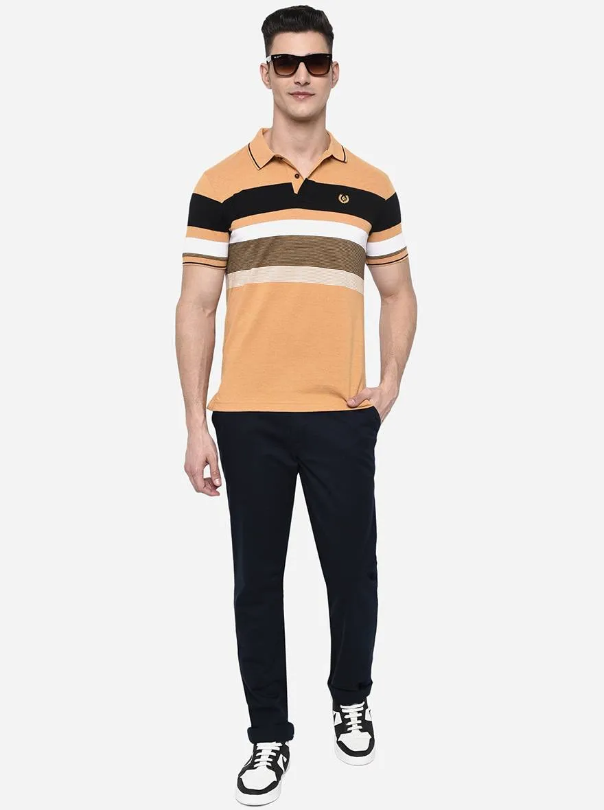 Navy Blue Solid Slim Fit Casual Trouser | Greenfibre