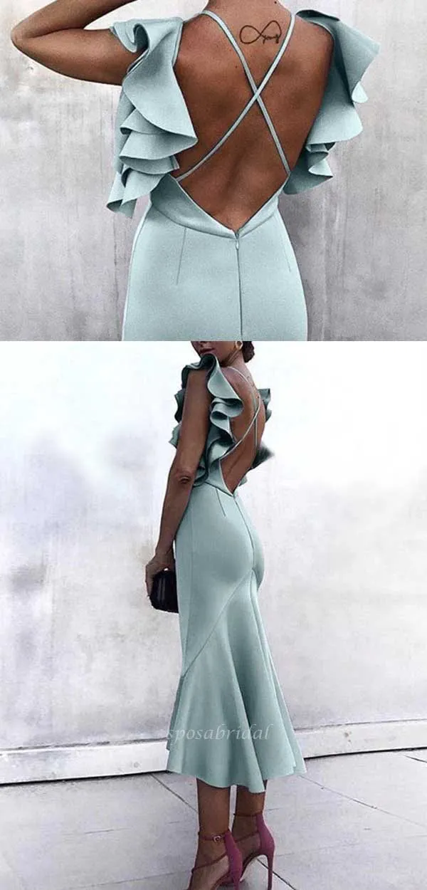 New Arrival  Open Back Unique Design Elegant Prom Dresses, Simple Bridesmaid Dresses PD1638