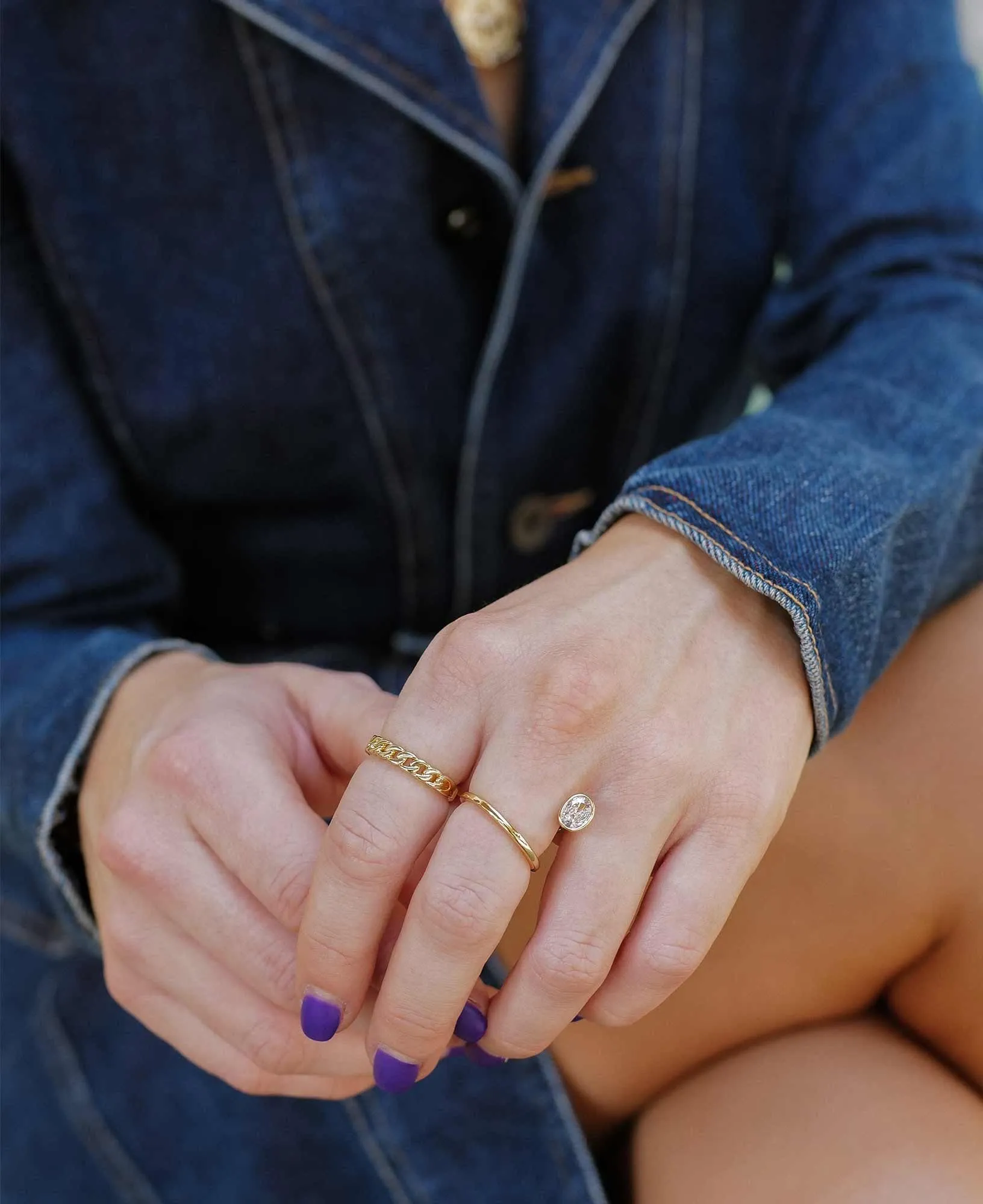Nicole 14k Gold Chain Ring