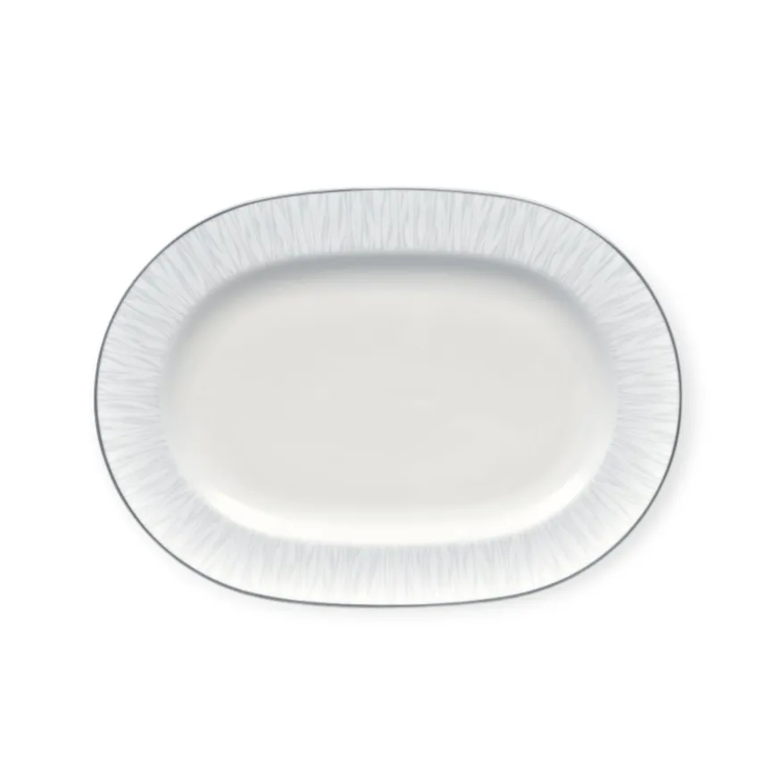 Noritake Glacier Platinum Oval Platter 40cm GLAC022