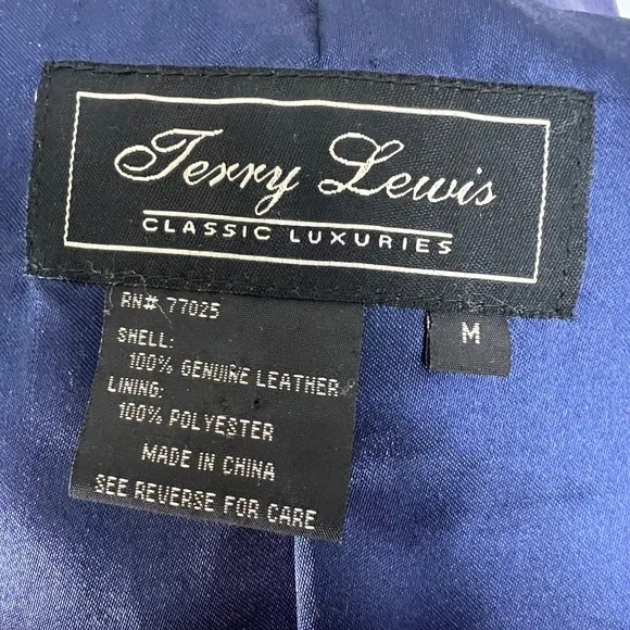 NWOT VINTAGE |•TERRY LEWIS•| Purple Leather Blazer Jacket Size Medium