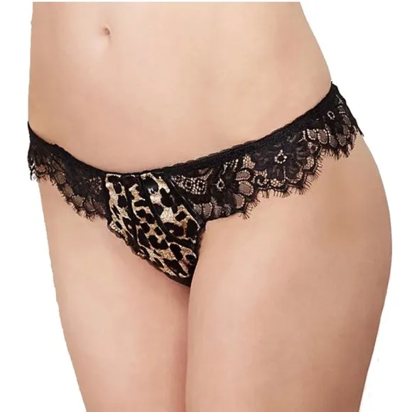 NWT DITA VON TEESE TULIP G-STRING ANIMAL PRINT LINGERIE PANTIE
