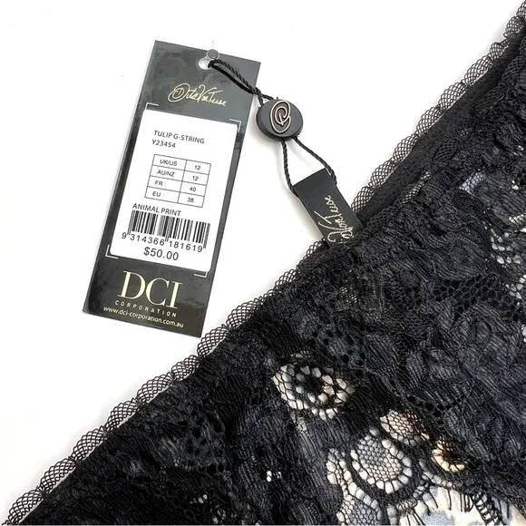 NWT DITA VON TEESE TULIP G-STRING ANIMAL PRINT LINGERIE PANTIE