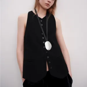 NWT ZARA Long Button Down Vest