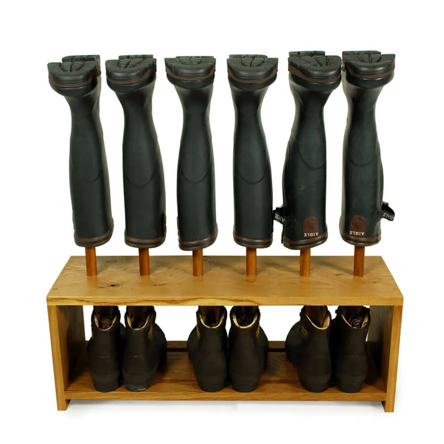 Oak Wellington and Shoe Rack (3 pair)
