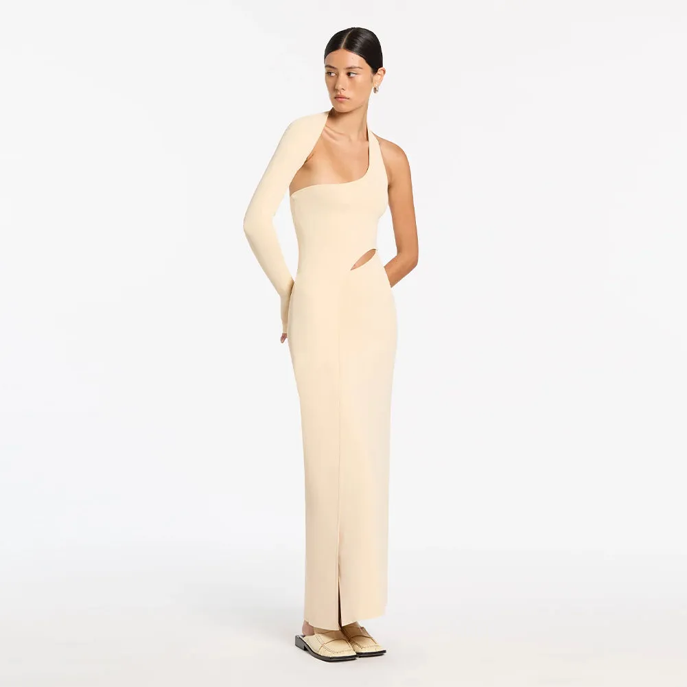 One Shoulder Long Sleeve Cut Out Maxi Dress BD2489