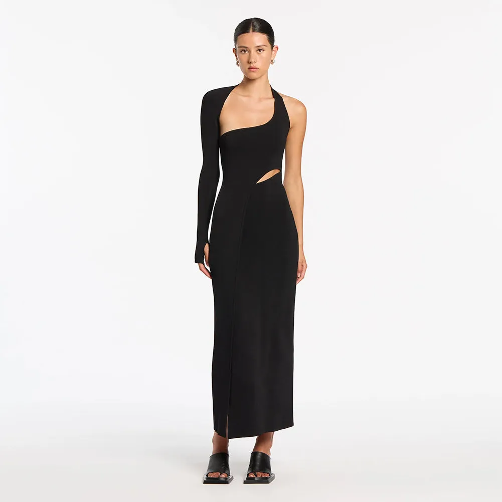 One Shoulder Long Sleeve Cut Out Maxi Dress BD2489
