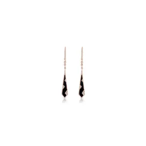 Onyx and Pavé Diamond Long Earrings