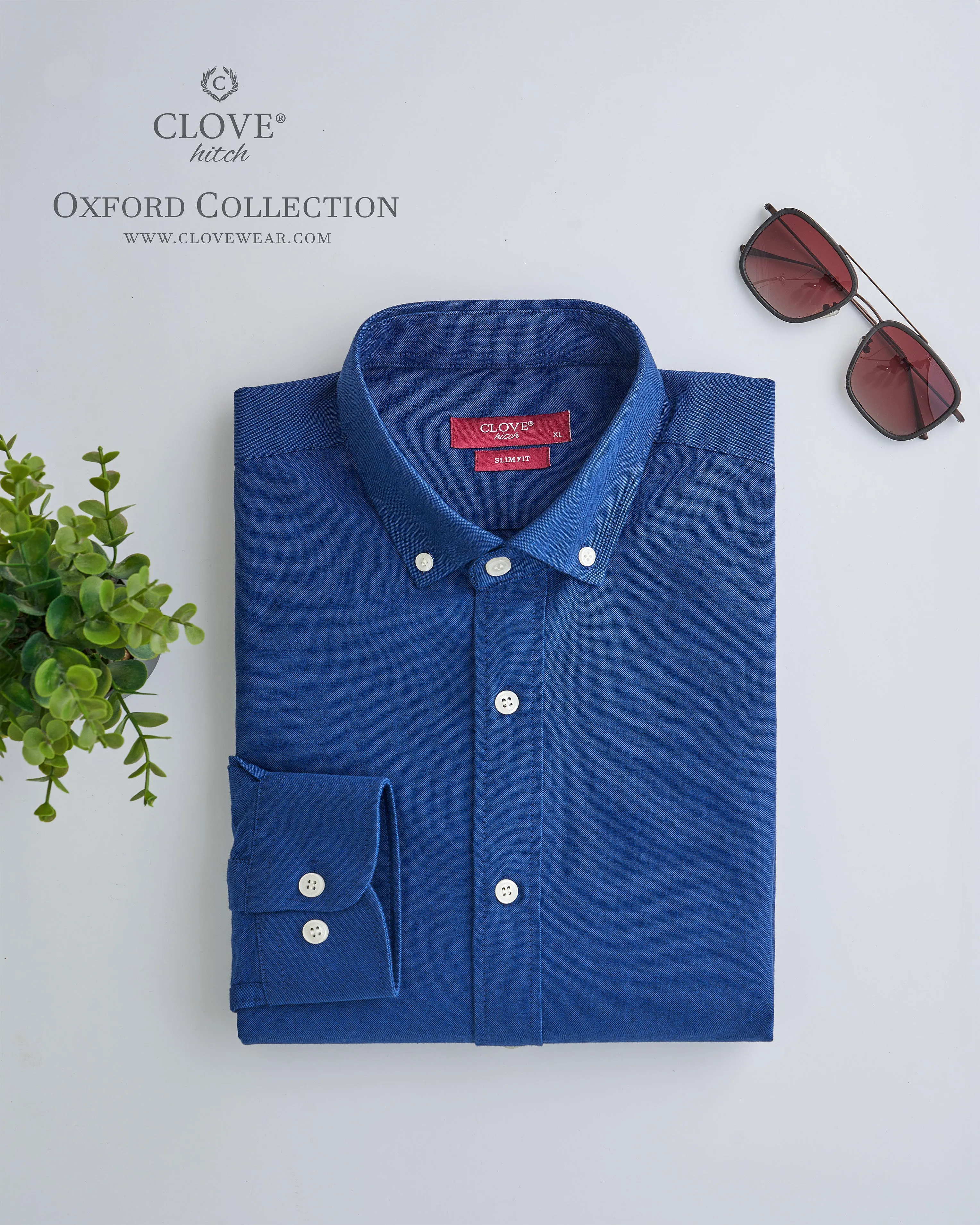 Oxford Cotton Shirt (No Pocket) - Pepsi Blue