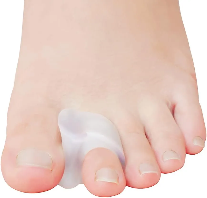 Pack of 12 Gel Toe Separator, (1/4" Thick) Big Toe Spacers, Single Loop Toe Spreader for Bunions, Overlapping Toe, Corrector and Spacer (Clear)