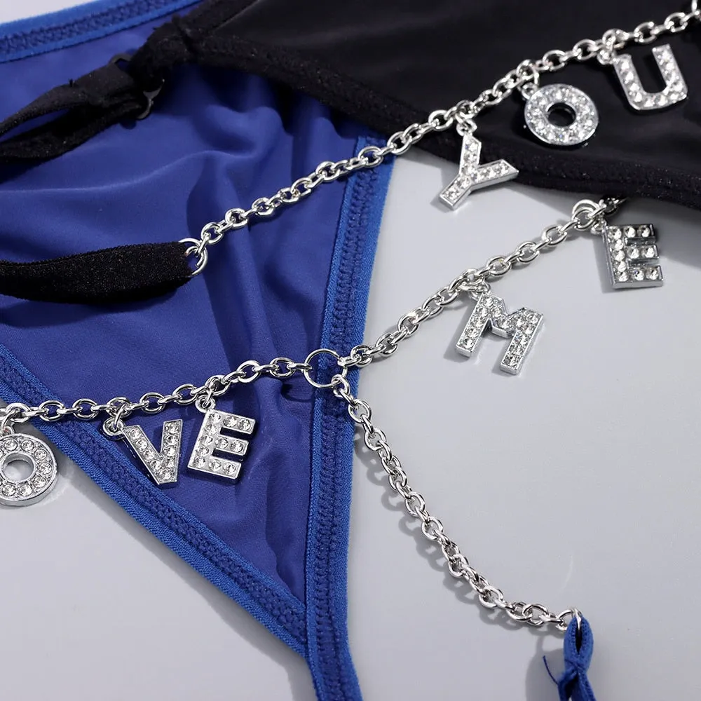 Personalized Crystal Letter G-String