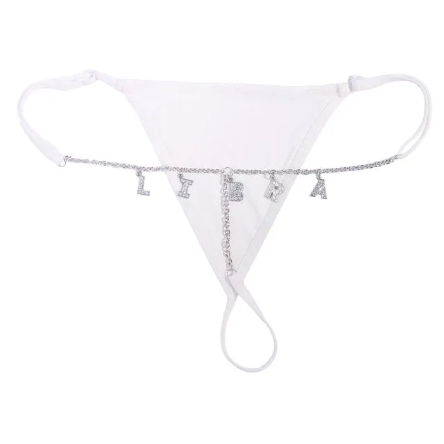 Personalized Crystal Letter G-String